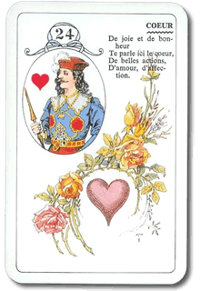 Carte du petit Lenormand réprésentant un grand voilier prenant la mer