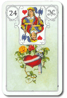 Carte représentant le coeur du jeu du petit Lenormand